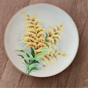 Antique Alantermier Limoges France Hand Painted Plate 9” Signed By Artist Flower